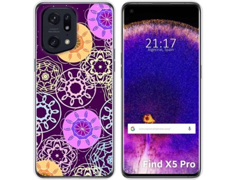 Carcasa para Oppo Find X5 Pro 5G TUMUNDOSMARTPHONE Dibujos Radial Multicolor