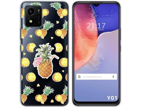 Carcasa Vivo Y01 TUMUNDOSMARTPHONE Dibujos Transparente Piña Multicolor
