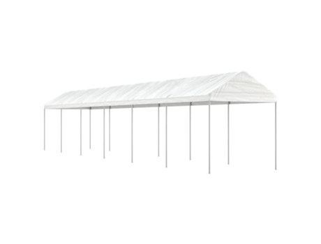 Cenador con techo polietileno blanco 13.38x2.28x2.69 m VIDAXL