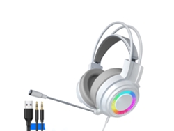 Auriculares Para Juegos Con Micrófono, Sonido Estéreo Circumaural De 7.1 Canales Para Pc, Color Blanco.