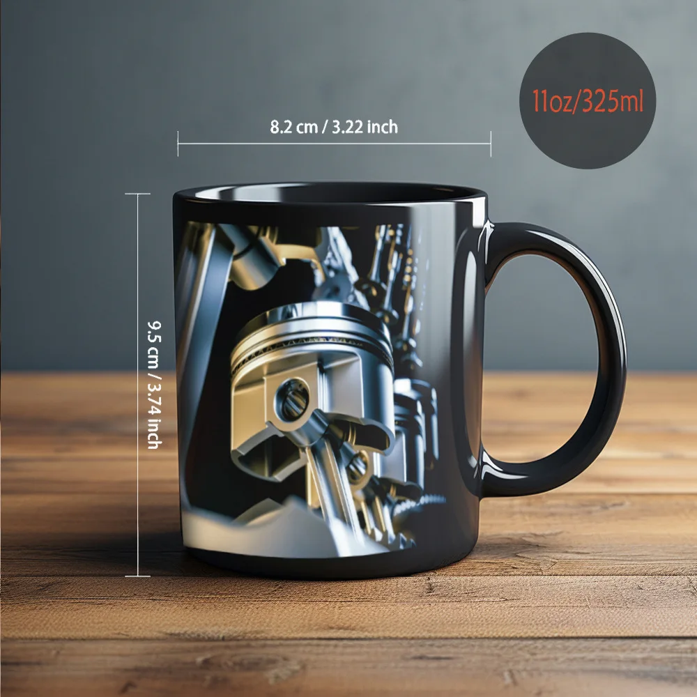 Taza de cerámica con motor mecánico, taza 3D para té con leche, taza creativa para el desayuno MDUG (Estilo 5 330 ml)