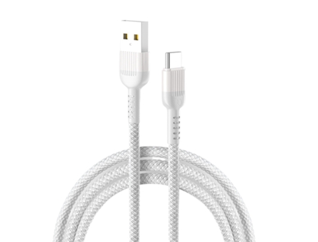 Cable de datos universal de 1,2 m/2 m cable trenzado de carga súper rápida antibobinado cable cargador de viaje para teléfono móvil tipo C-Blanco 2...