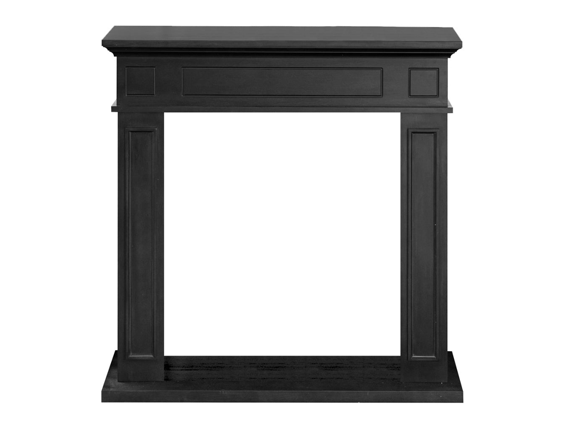 Marco de chimenea de madera negra Jefferson de 89,5 x 90,5 x 28 cm, revestimiento decorativo de pared.