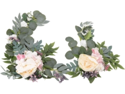 Juego de 2 arreglos florales colgantes, decoración de cinta floral para bodas, arreglos Gokoco
