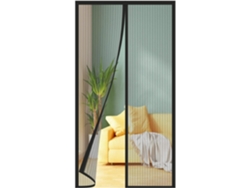 Mosquitera Magnética Para Puerta De Acero Inoxidable, 130x200 Cm, Color Negro.