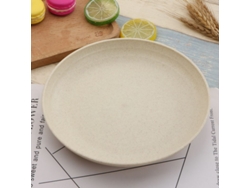 2026-41403-plato Reutilizable De Paja De Trigo 7.8 Pulgadas Resistente A Roturas Lavavajillas Microondas Bpa Libre Beige