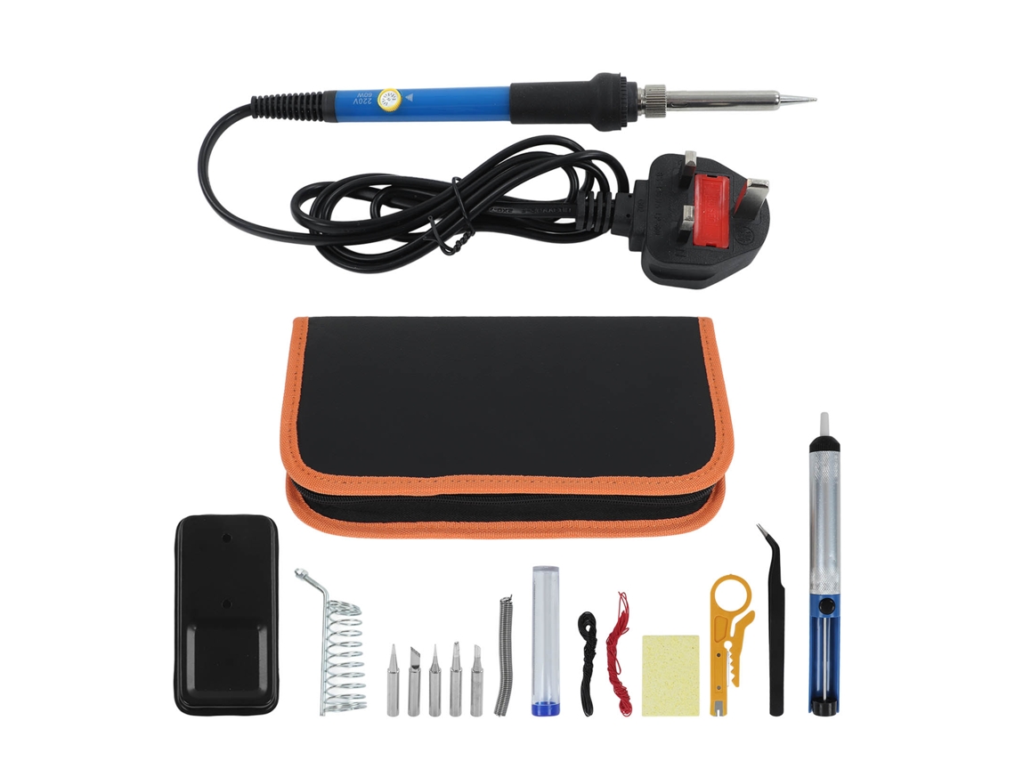 Kit De Soldador Ajustable De 60 W, Seguro, Duradero, Calentamiento Rápido, Enchufe Británico De 220 V.