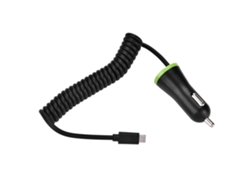 Cargador De Coche 5v 2.1a Con Cable Enrollado Retráctil De Resorte Para Teléfonos Micro Usb