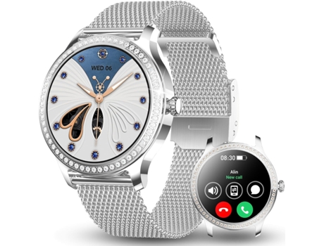 Smart Watch con Función de Teléfono Diamante, Rastreador de Reloj de Ejercicio Pantalla HD de 1.28 Pulgadas, Reloj Rastreador de Ejercicio IP68 a P...