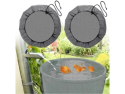 2 Fundas Red Para Barril De Lluvia 95cm Con Cordón Ajustable Protege Contra Hojas Mosquitos Poliéster Durable