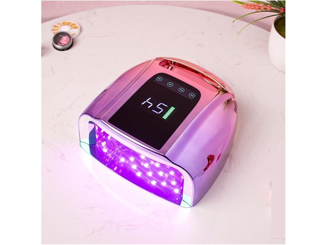 Lámpara De Uñas Uv Led Para Uso En Salones De Belleza, Modo Degradado Púrpura, Inalámbrica, Recargable.