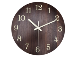 Reloj de pared silencioso de madera estilo retro Baok con movimiento de cuarzo y luminiscencia 3D para dormitorio, oficina y cocina.