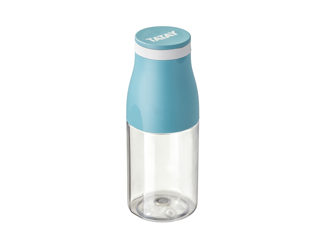 Botella De Agua Tatay Urban Drink 400 Ml Con Tapa Vaso Y Banda Elástica Azul