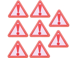 8 Unidades De Señales Triangulares De Plástico Rojo Para Advertencia De Velocidad Reducida