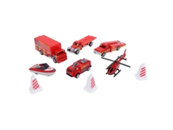 Conjunto De Brinquedo De Carro De Bombeiro 6pcs Liga Caminhão Bombeiro Presente Para Crianças