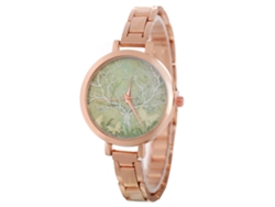 Reloj De Muñeca De Aleación Redondo Analógico Cuarzo Pareja Rosa Rojo