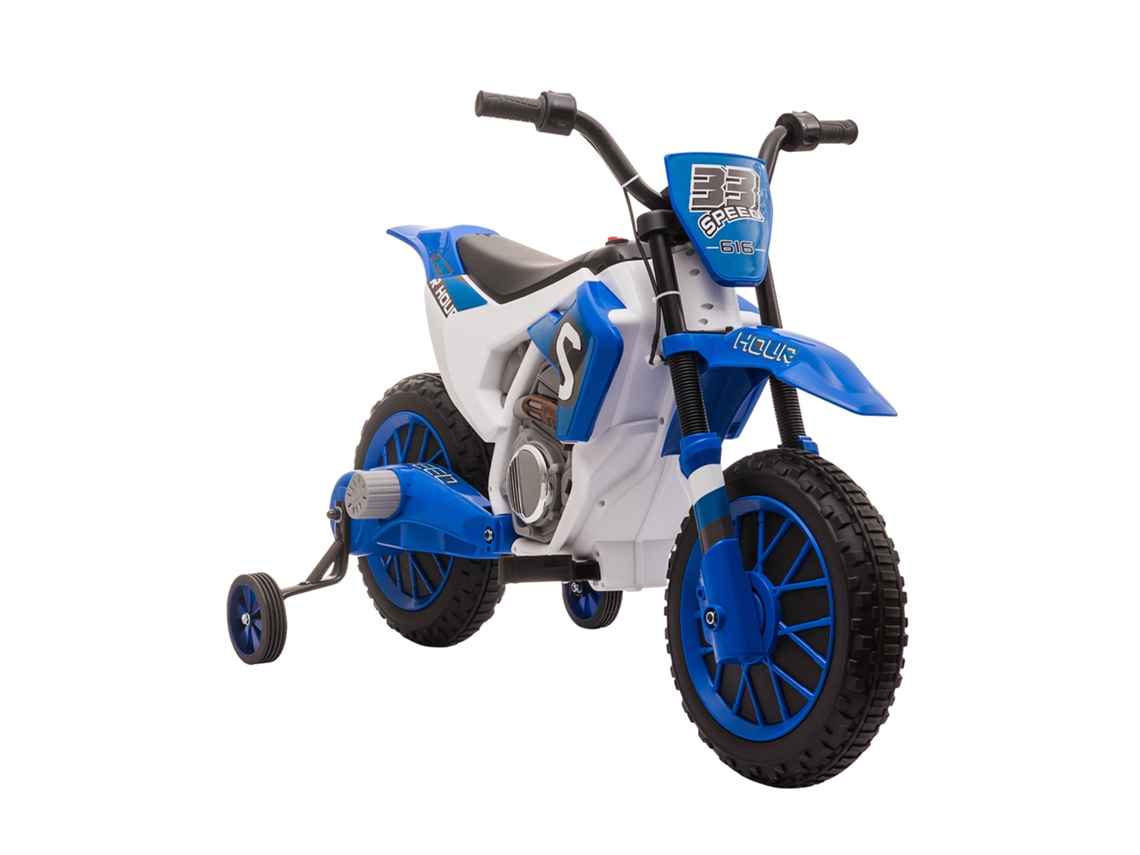 Moto eléctrica para niños 45 min azul/blanco