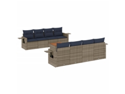 Maison Exclusive - Conjunto De Sofá De Jardín De 9 Piezas Con Cojines, Poliratán Gris