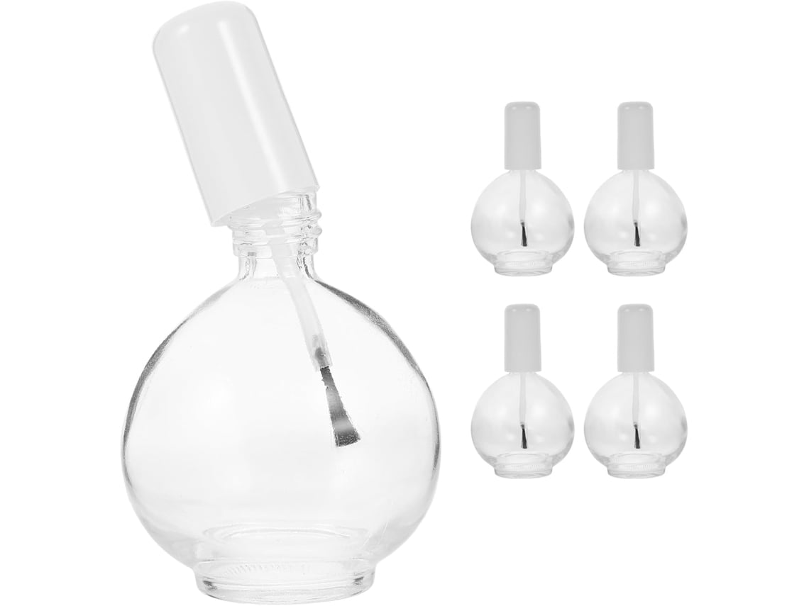 Frascos De Vidro Ciieeo Com Pincel E Tampa, De 5 Para Esmalte Vazio De 75ml, Práticos E