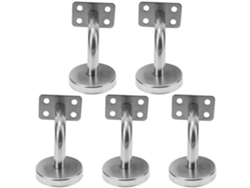 5 Soportes De Acero Inoxidable Para Pasamanos En Color Plata, Fáciles De Instalar.