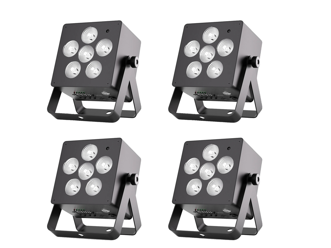 Focos Par para escenario, 6 en 1 RGBWA+UV, ligeros y recargables, color negro, enchufe europeo.