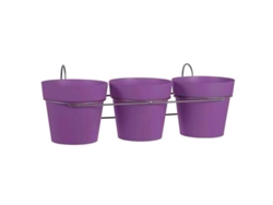 Macetas toscane 13 cm + soporte moradas lote 3