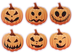 Juego de 6 tatuajes temporales decorativos de Halloween para suelos, paredes y ventanas - GOKOCO
