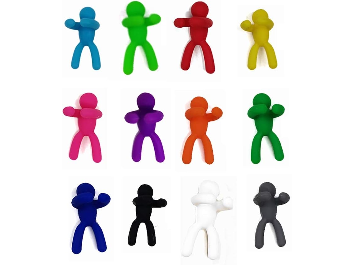 JEIIBRZUI Set de 12 pegatinas de silicona para copas en forma divertida de personaje 6 estilos en Opp A 6 estilos en Opp B