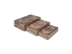 Decor and Go Cajas Rectangularangularárbol Vida Incluye set de 3 Unidades Decoración Cajas Y Joyeros Colección Étnico DG22723