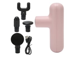 Massagem Mini Ultra Pequeno, Silencioso, com 4 Velocidades de Vibração Potente e 4 Cabeças de Massagem Rosa