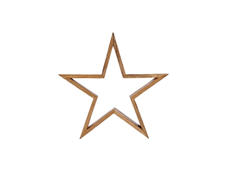 Estrela de Navidad Silhueta Madeira 50 X 12 X 50 cm