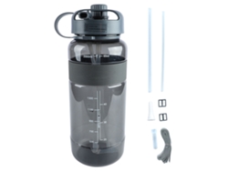 Botella de agua deportiva a prueba de fugas, 2000 ml, gris.