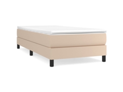 Maison Exclusive - Cama Box Spring Con Colchón Cuero Sintético Capuchino 90x200 Cm