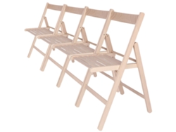 Well Home Pack 4 Sillas Bas En Madera De Haya, Acabado Sin Barniz