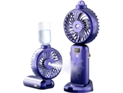 Ventilador portátil con rociador de agua, batería de 3000 mAh, 5 velocidades, plegable.