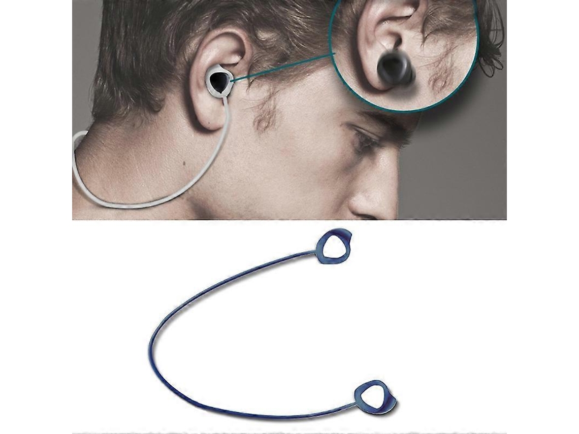 Juego de 3 auriculares deportivos Bluetooth de silicona con cable antipérdida para Samsung Galaxy Buds 1/2 (Azul)