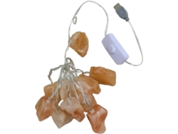 Lámpara decorativa auténtica de sal rosa del Himalaya con 10 LED, luz nocturna suave para dormitorio, oficina y