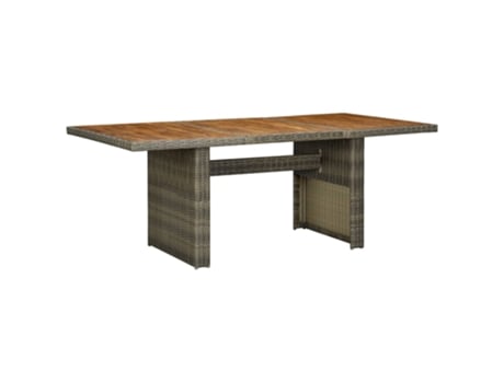 MAISON EXCLUSIVE Mesa de jardín ratán sintético marrón y madera maciza acacia
