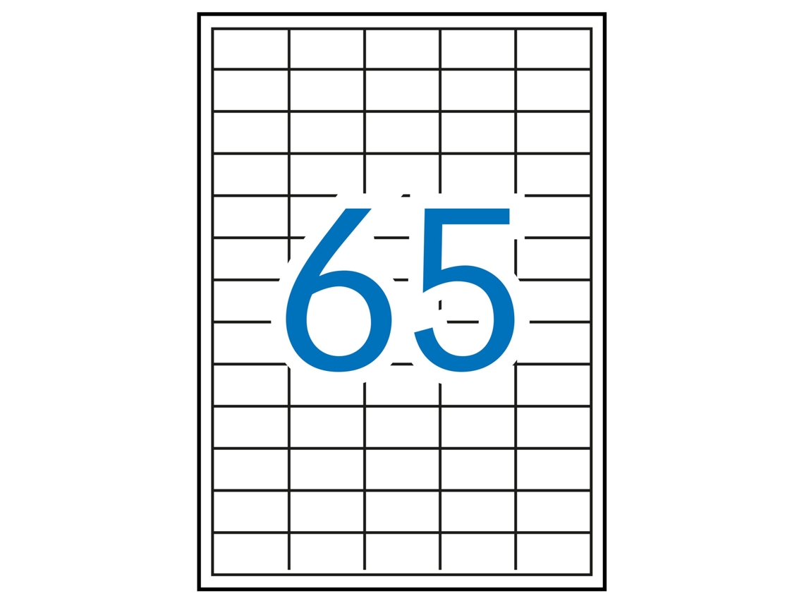 Etiquetas Adhesivas Removibles A4 Rectas 100 Hojas APLI (Blanco - 38 X 21,2 mm)