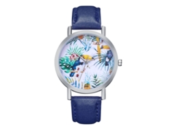 Reloj De Pulsera Analógico De Cuarzo Para Mujer Con Correa Azul Marino.