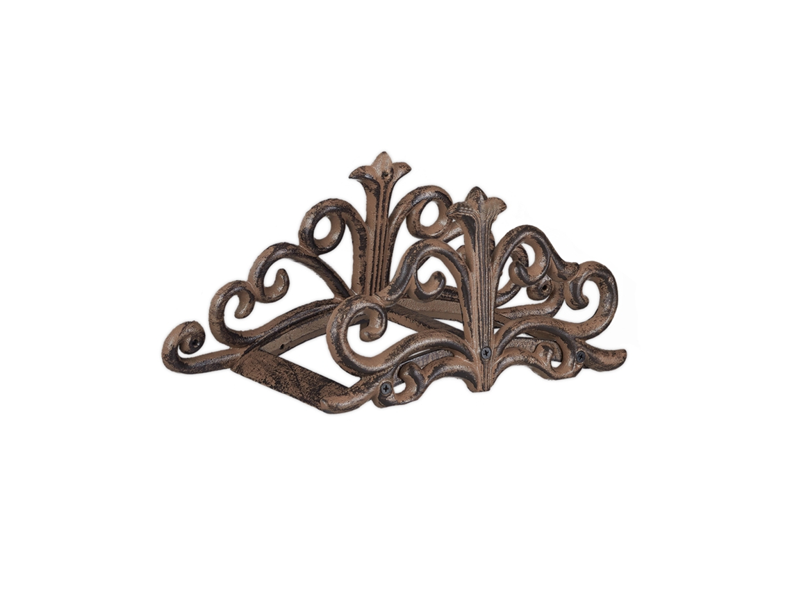 Relaxdays Suporte De Parede Para Mangueira, Antigo, Jardim, Ferro Fundido, 15 X 36 X 15 Cm, Castanho