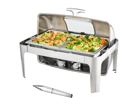 VEVOR Juego de Plato de Frotamiento Rectangular con Tapa de Cristal de 8,5 L