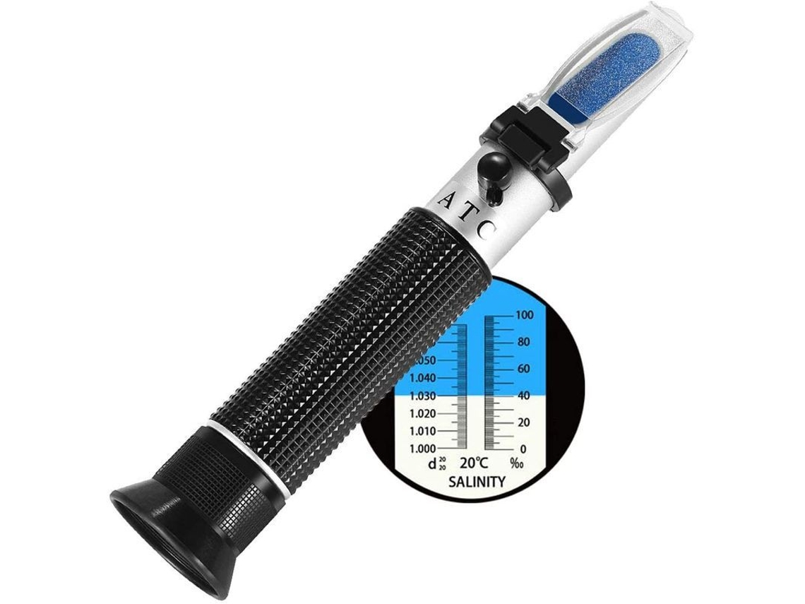 Refractómetro De Salinidad Para Acuarios Marinos, Dos Escalas (1,0-1,070 Sg/0-100 Ppt Sal)
