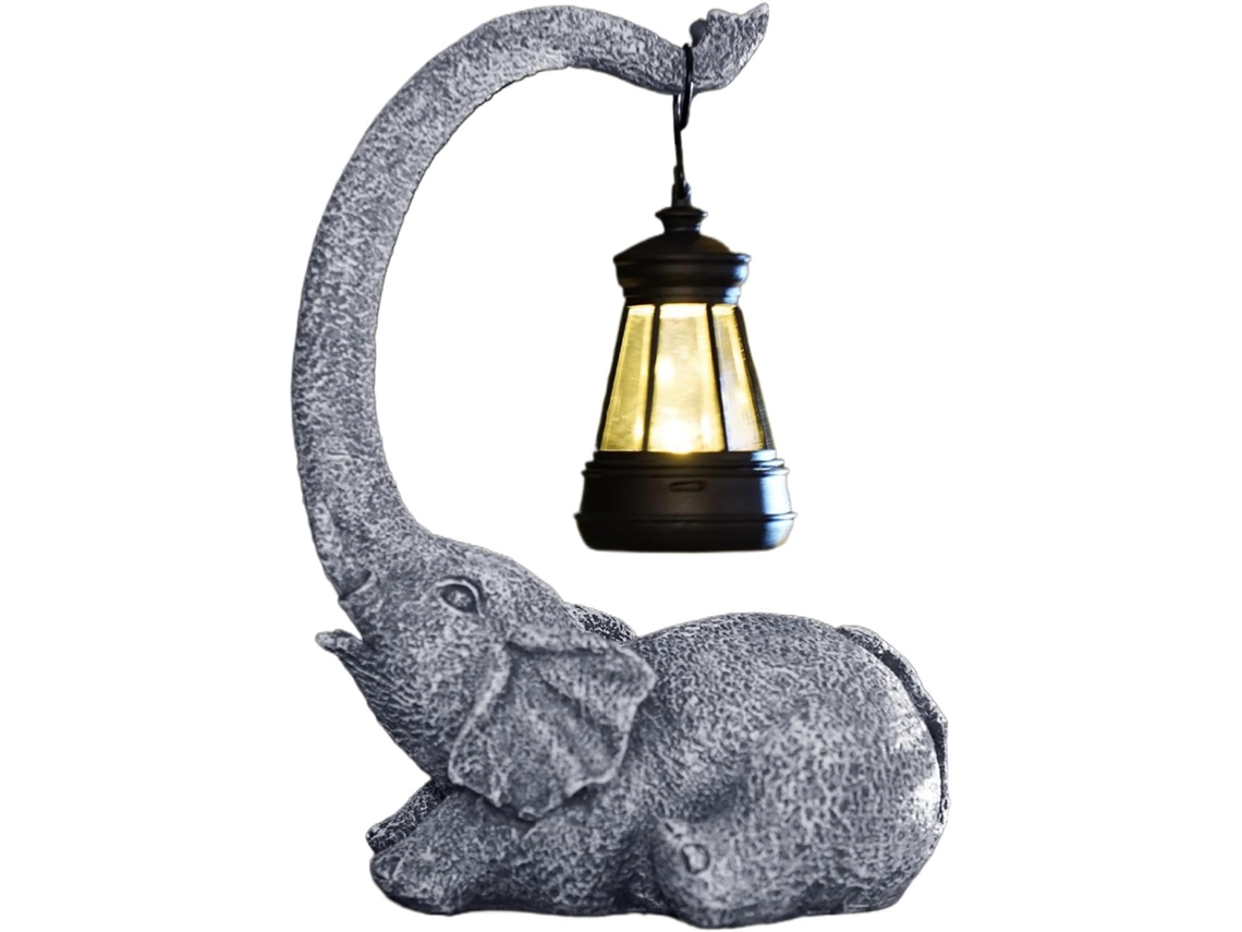 Linterna Solar Para Exteriores, Estatua De Elefante, Estatua De Jardín, Escultura Solar De Elefante, Escultura Para