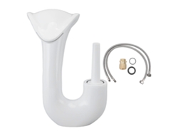 Grifo de lavabo con cabezal de cascada mixto para baño blanco con una manija