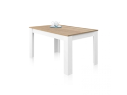 Mesa de comedor extensible Kendra 140 Blanco Artik (Blanco Mate) - Roble Canadian 140–190 x 78 x 90cm cm