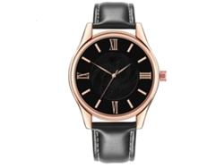 Reloj De Cuarzo Para Hombre Con Correa De Piel Sintética, Esfera Redonda, Estilo Casual Y Elegante.