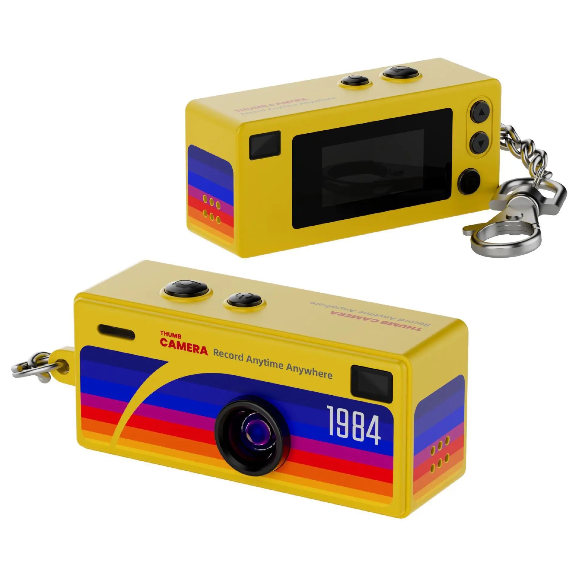 (amarillo - 64g) Mini Cámara Retro De 0,96 Pulgadas - 1080p - Videocámara Ultracompacta - Con Flash