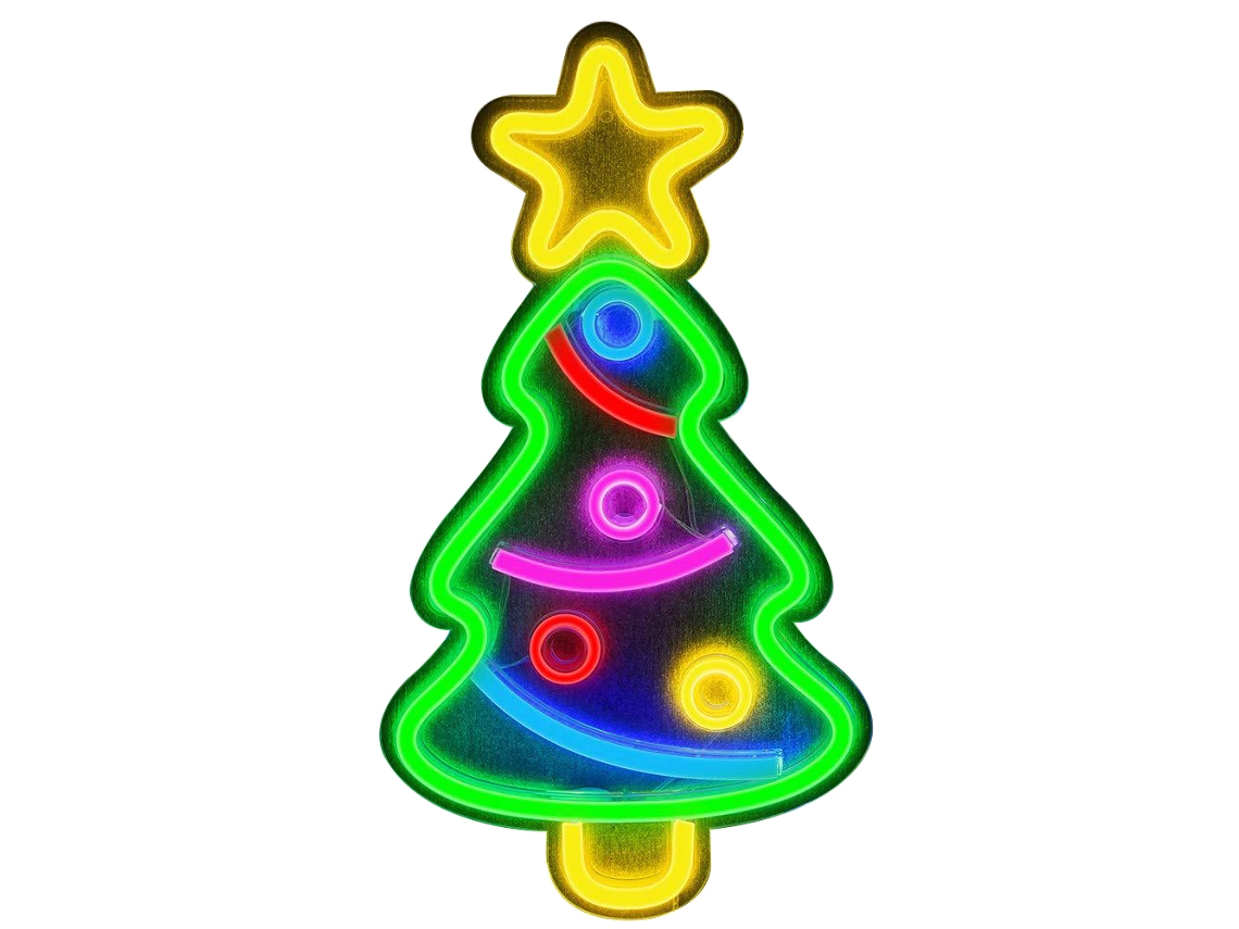 Rebe-luz De Neón Led Forma De Árbol De Navidad Lámpara Nocturna Usb Decoración Hogar Fiesta Boda Regalo Año Nuevo