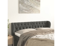 Cabecero De Terciopelo Gris Oscuro 147x23x78/88 Cm
